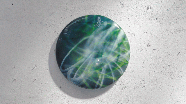 disk aventurine peridot, 2018 – ⌀ 70 × 8 cm
